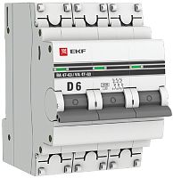 Выключатель автоматический EKF PROxima ВА47-63 3п 6А D 6кА картинка